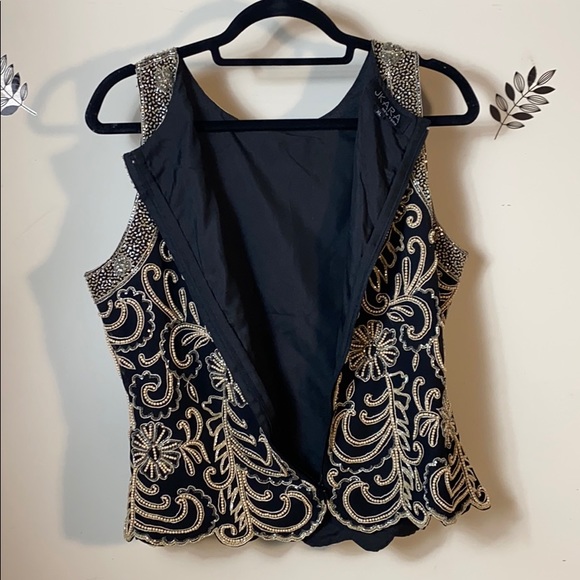 Vintage JKARA NEW YORK Beaded Blouse Size XL - Picture 8 of 14